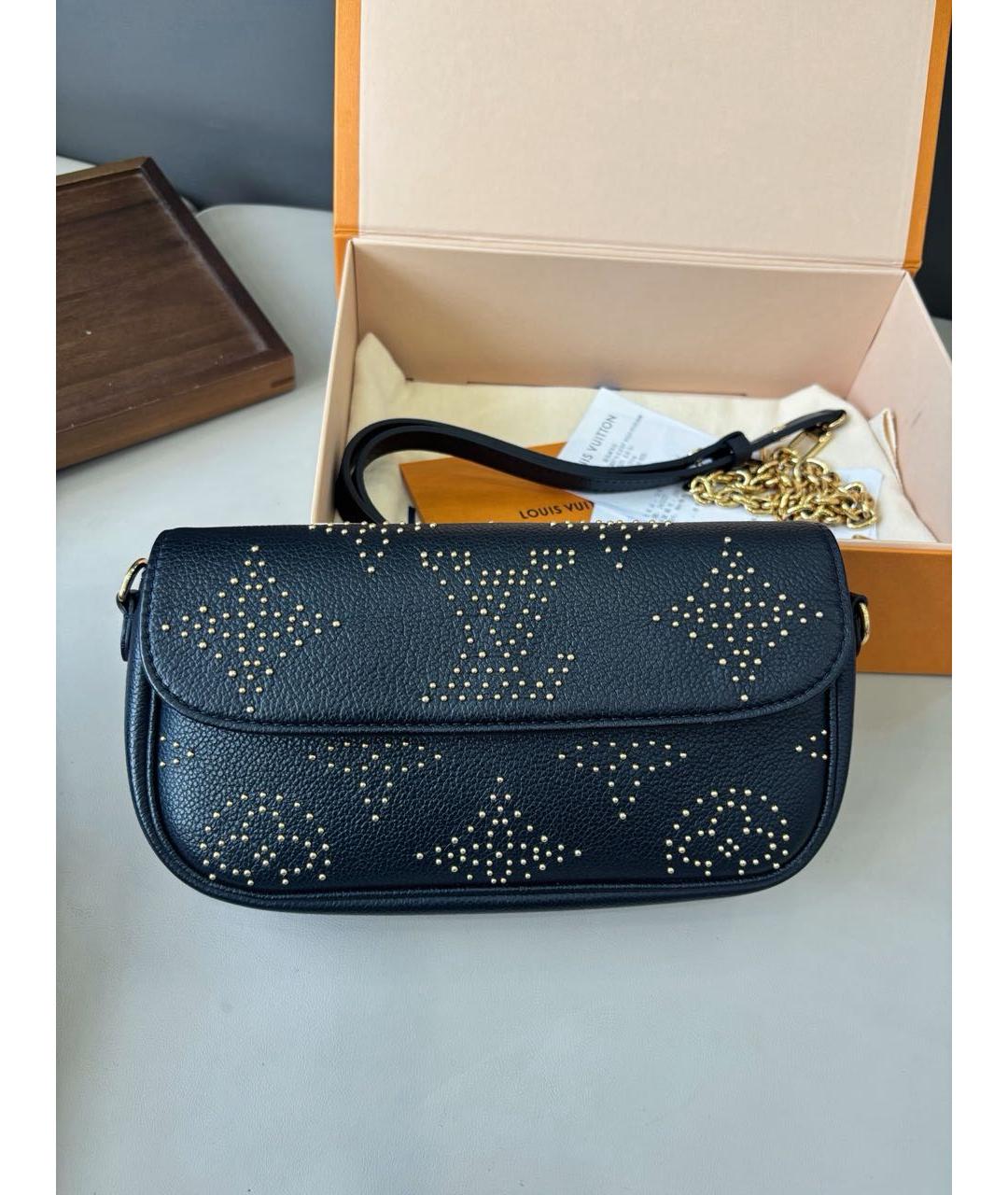 LOUIS VUITTON Черная кожаная сумка через плечо, фото 9
