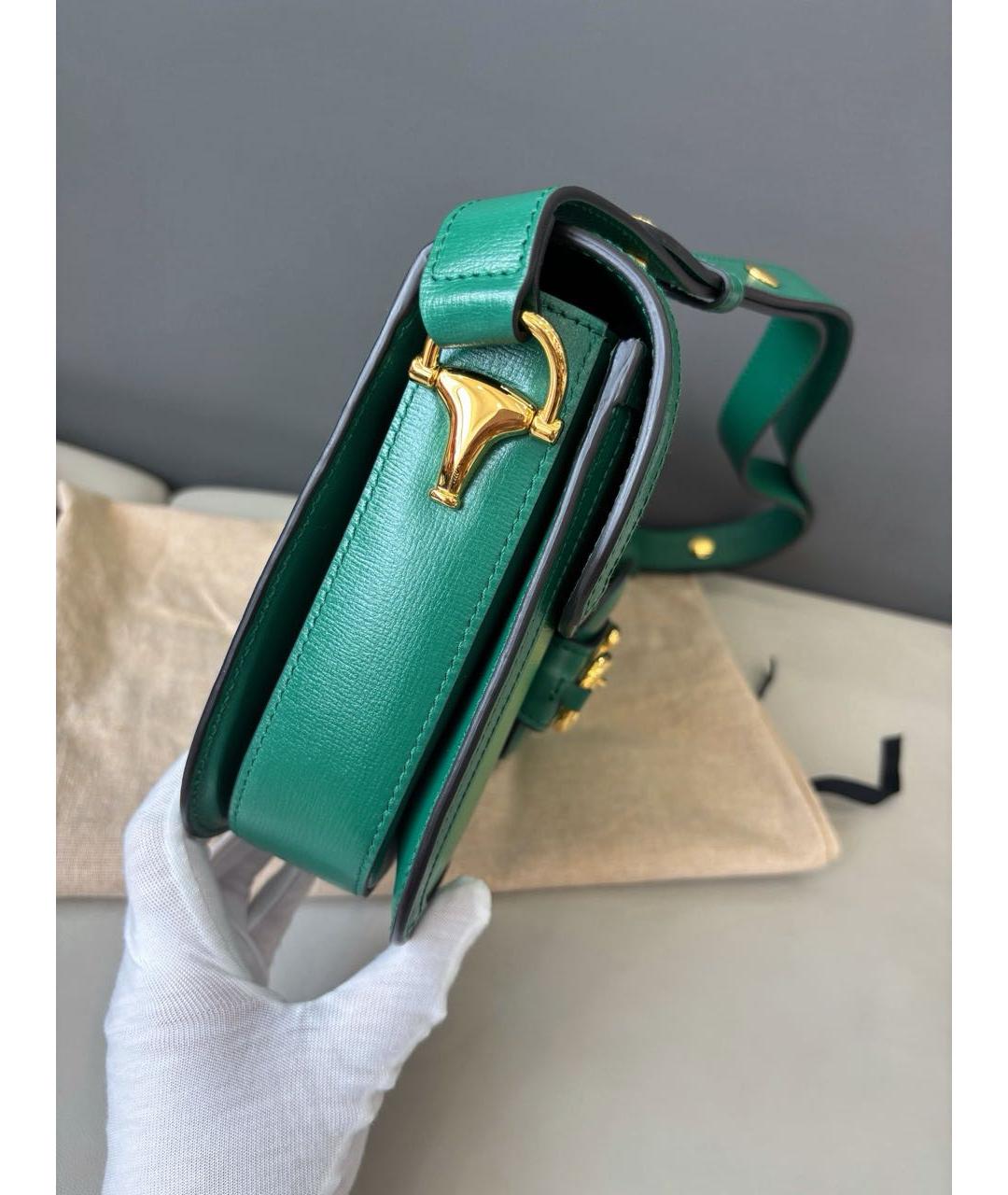 GUCCI Зеленая кожаная сумка через плечо, фото 4