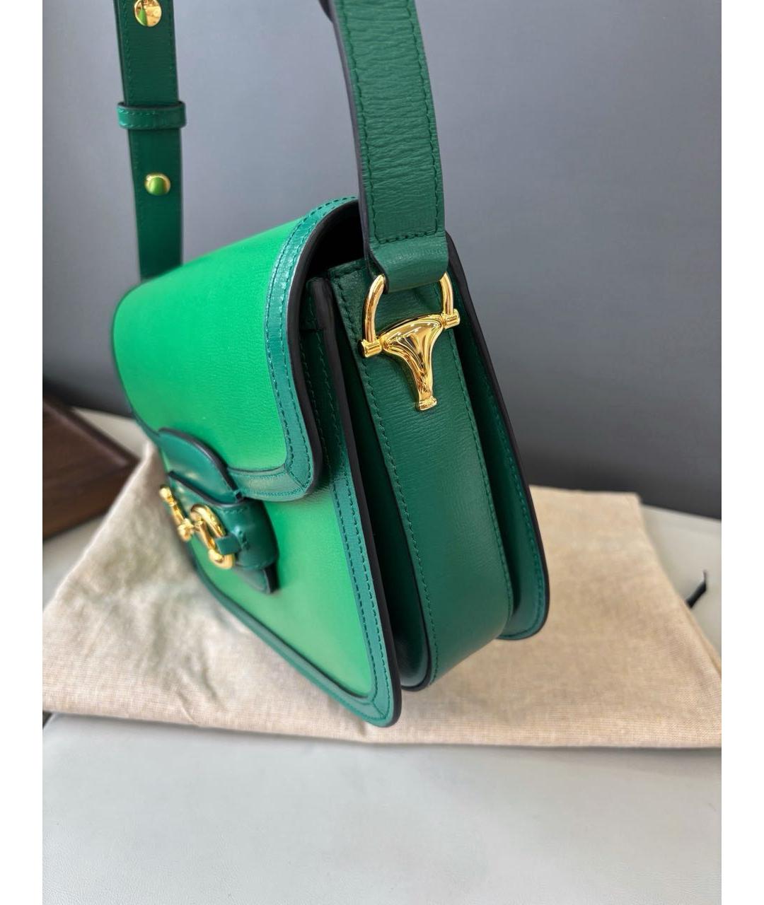 GUCCI Зеленая кожаная сумка через плечо, фото 3