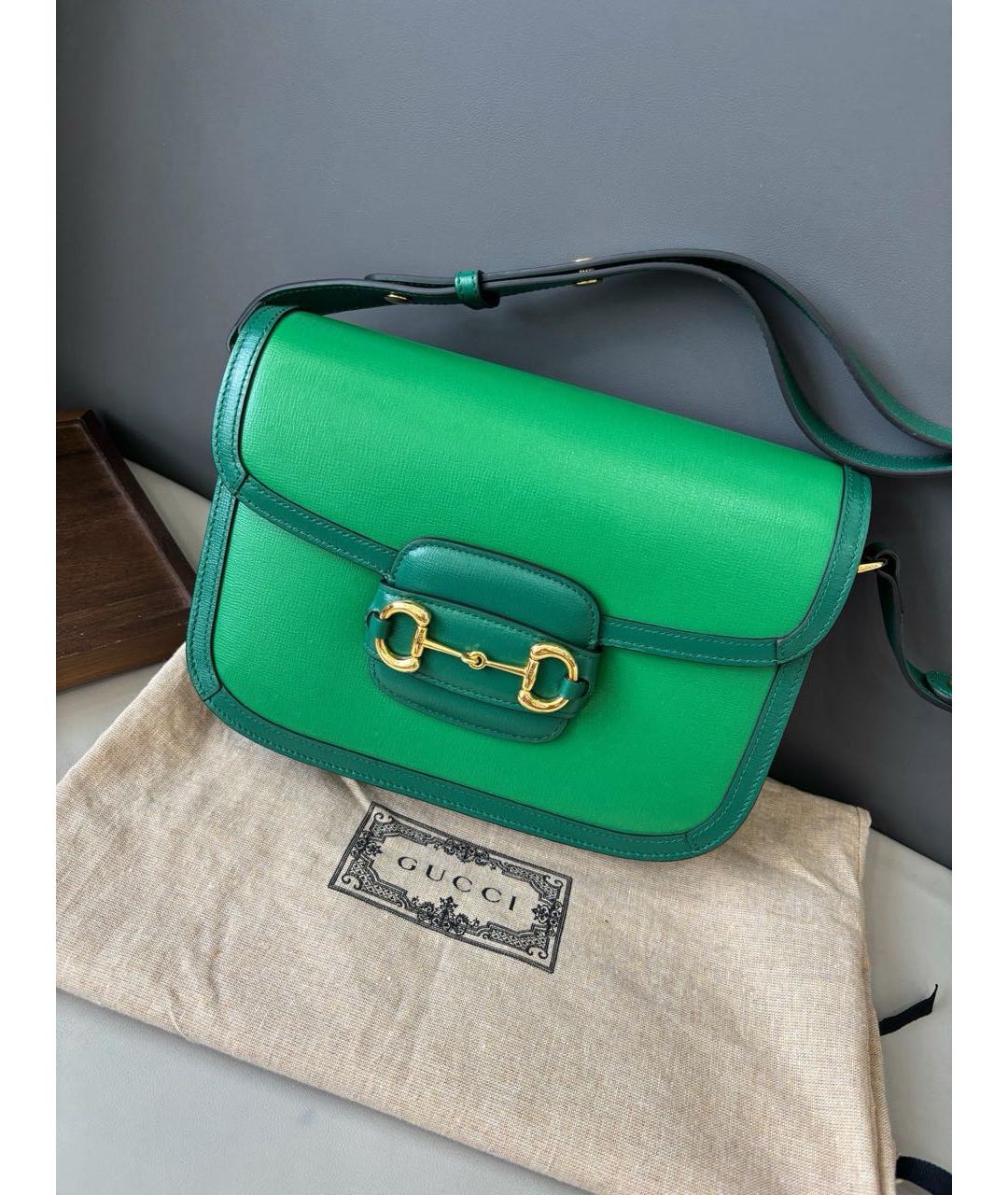 GUCCI Зеленая кожаная сумка через плечо, фото 2