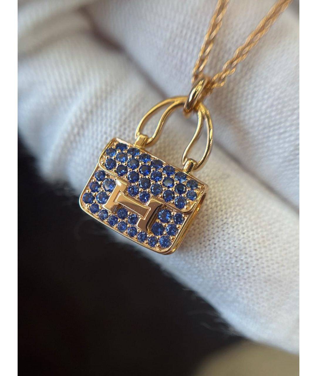 HERMES Синяя подвеска из розового золота, фото 7