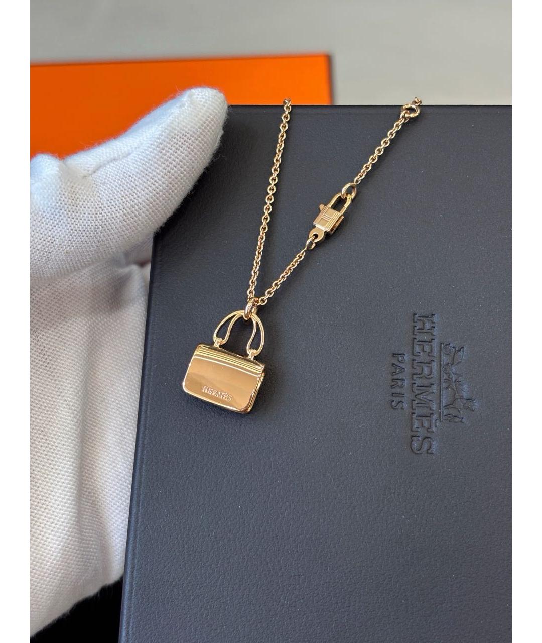 HERMES Синяя подвеска из розового золота, фото 6