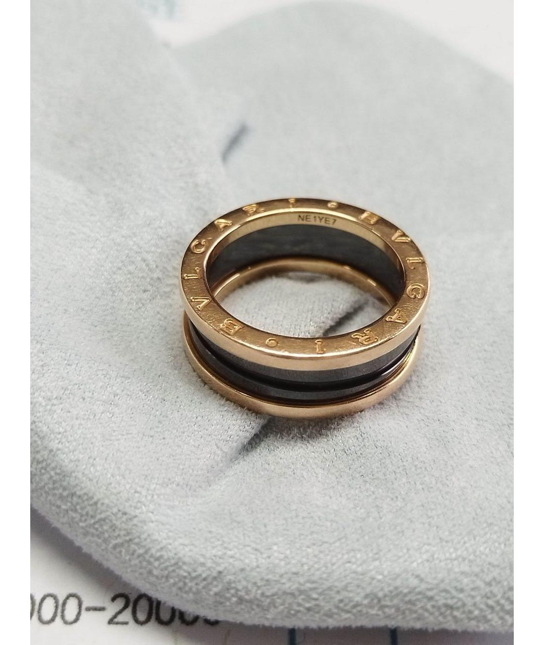 BVLGARI Черное кольцо из розового золота, фото 3