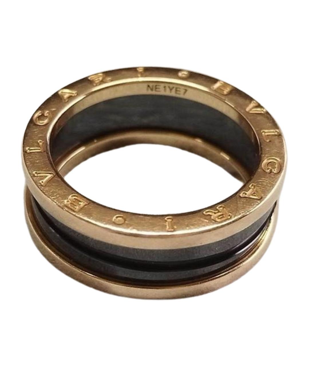 BVLGARI Черное кольцо из розового золота, фото 1