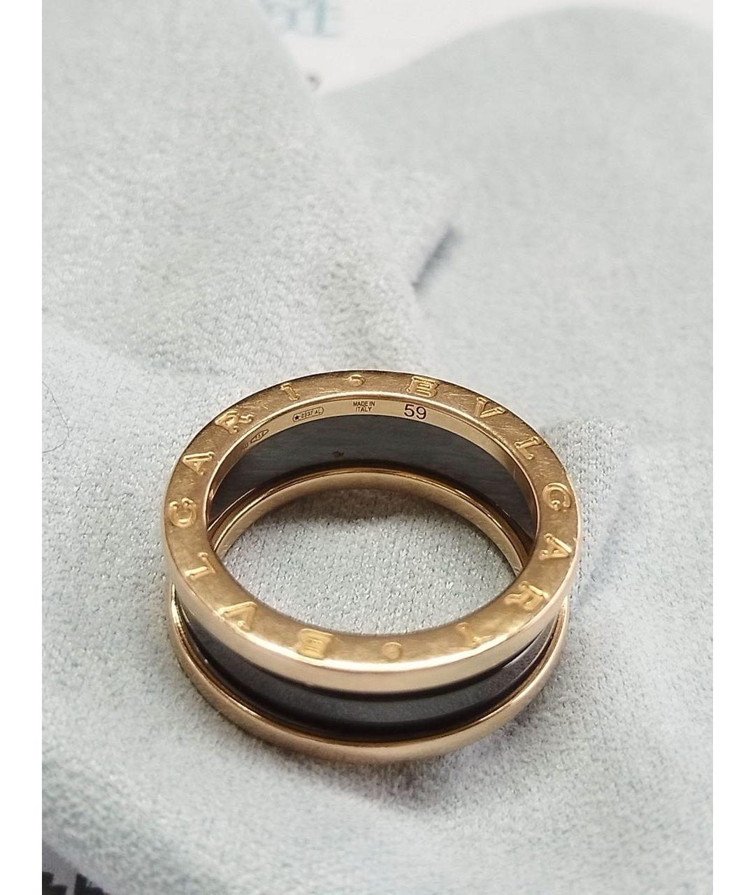 BVLGARI Черное кольцо из розового золота, фото 2