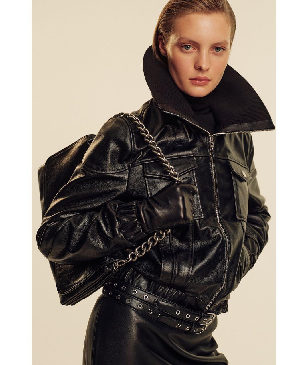 BALENCIAGA Черная кожаная сумка через плечо, фото 8