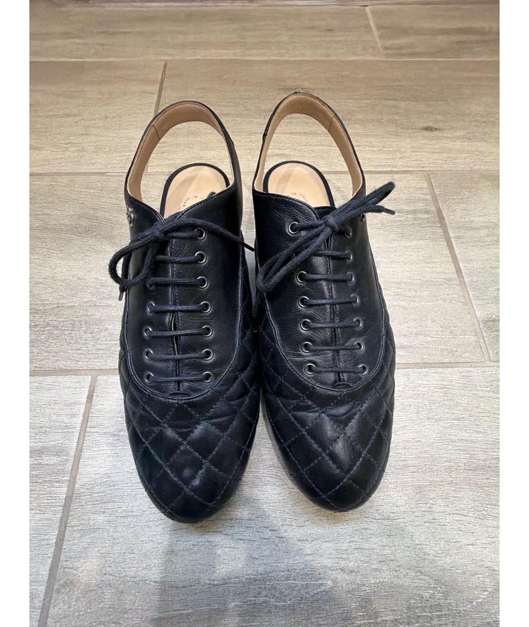 CHANEL Черные кожаные туфли, фото 2