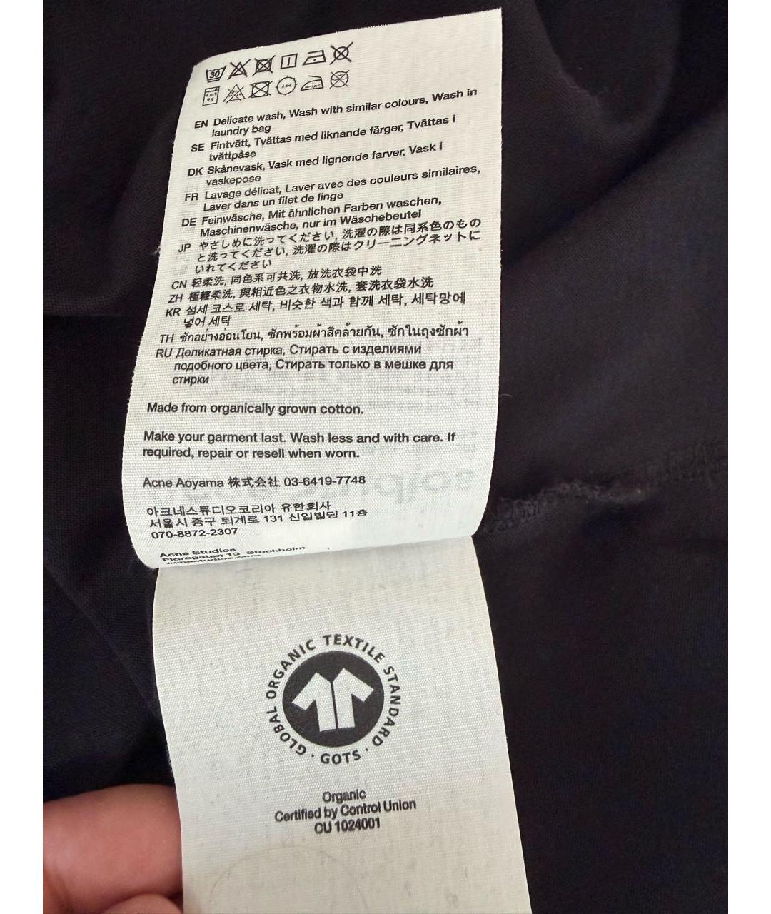 ACNE STUDIOS Черная хлопковая футболка, фото 5