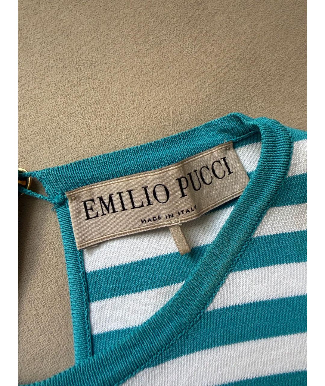 EMILIO PUCCI Голубая вискозная футболка, фото 3