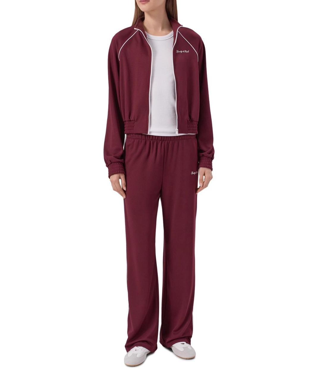 SPORTY AND RICH Бордовая полиэстеровая спортивная куртка, фото 5