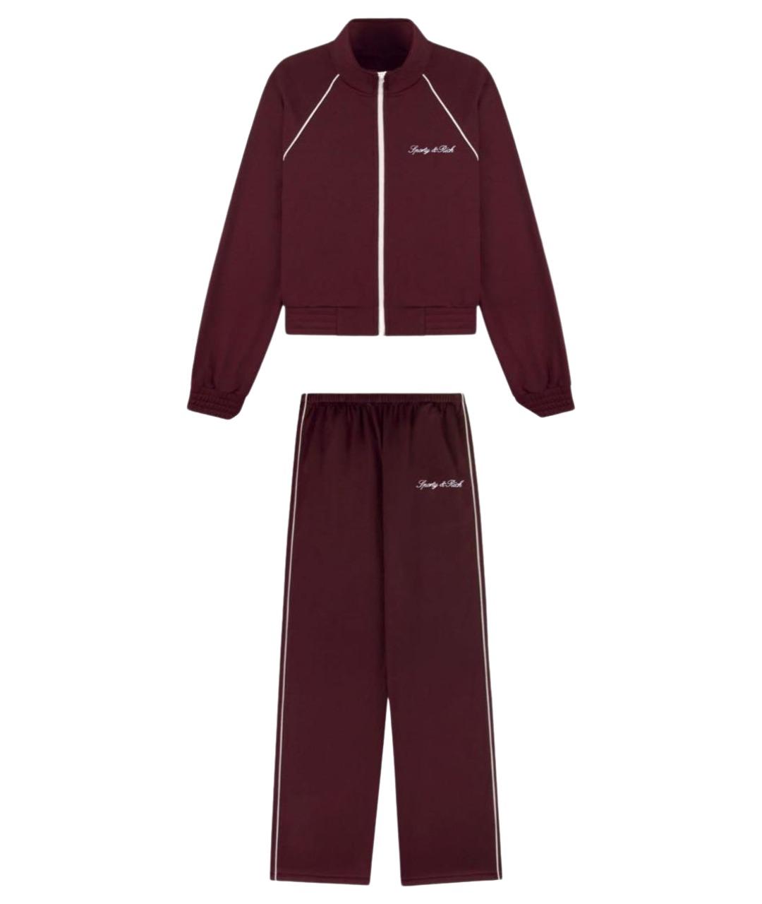 SPORTY AND RICH Бордовая полиэстеровая спортивная куртка, фото 1