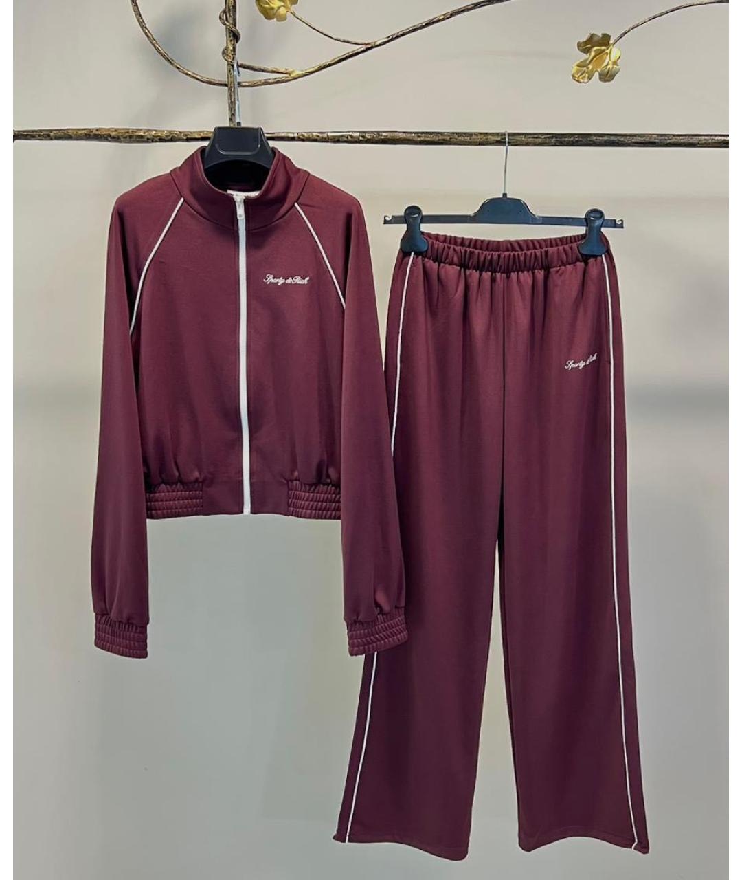 SPORTY AND RICH Бордовая полиэстеровая спортивная куртка, фото 6