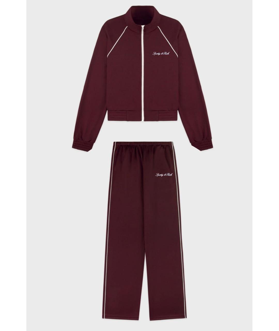 SPORTY AND RICH Бордовая полиэстеровая спортивная куртка, фото 7