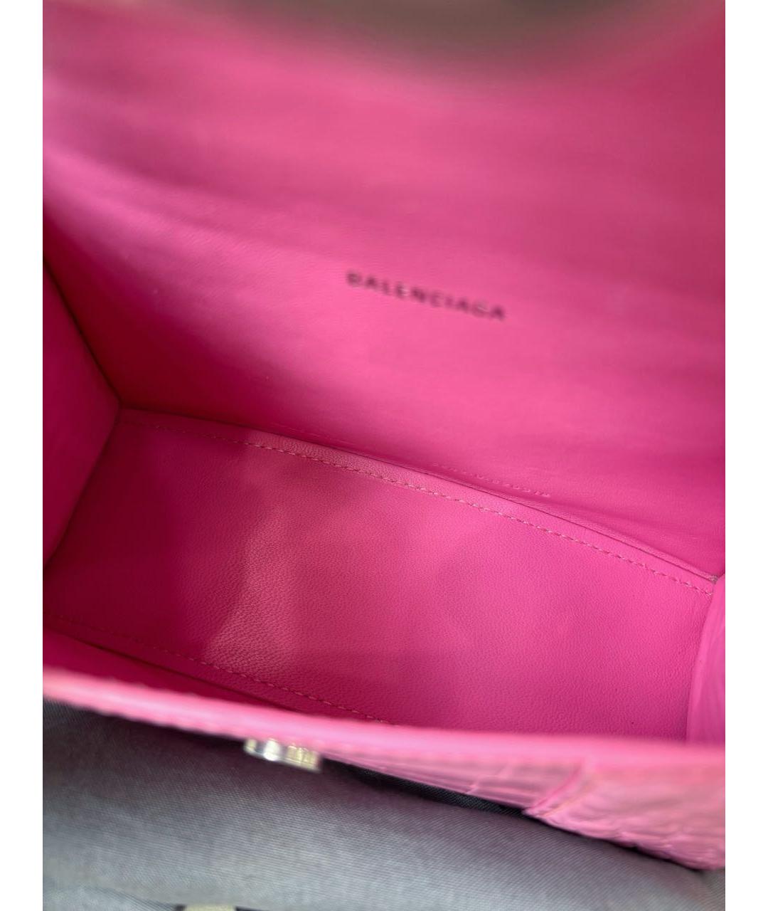 BALENCIAGA Розовая кожаная сумка с короткими ручками, фото 7