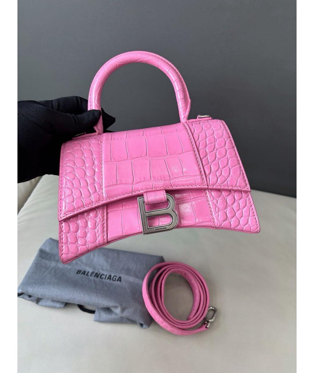 BALENCIAGA Розовая кожаная сумка с короткими ручками, фото 2