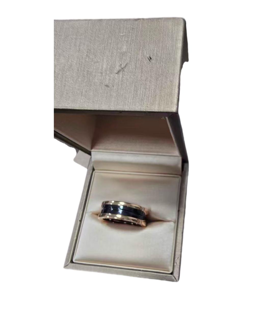 BVLGARI Черное кольцо из розового золота, фото 2