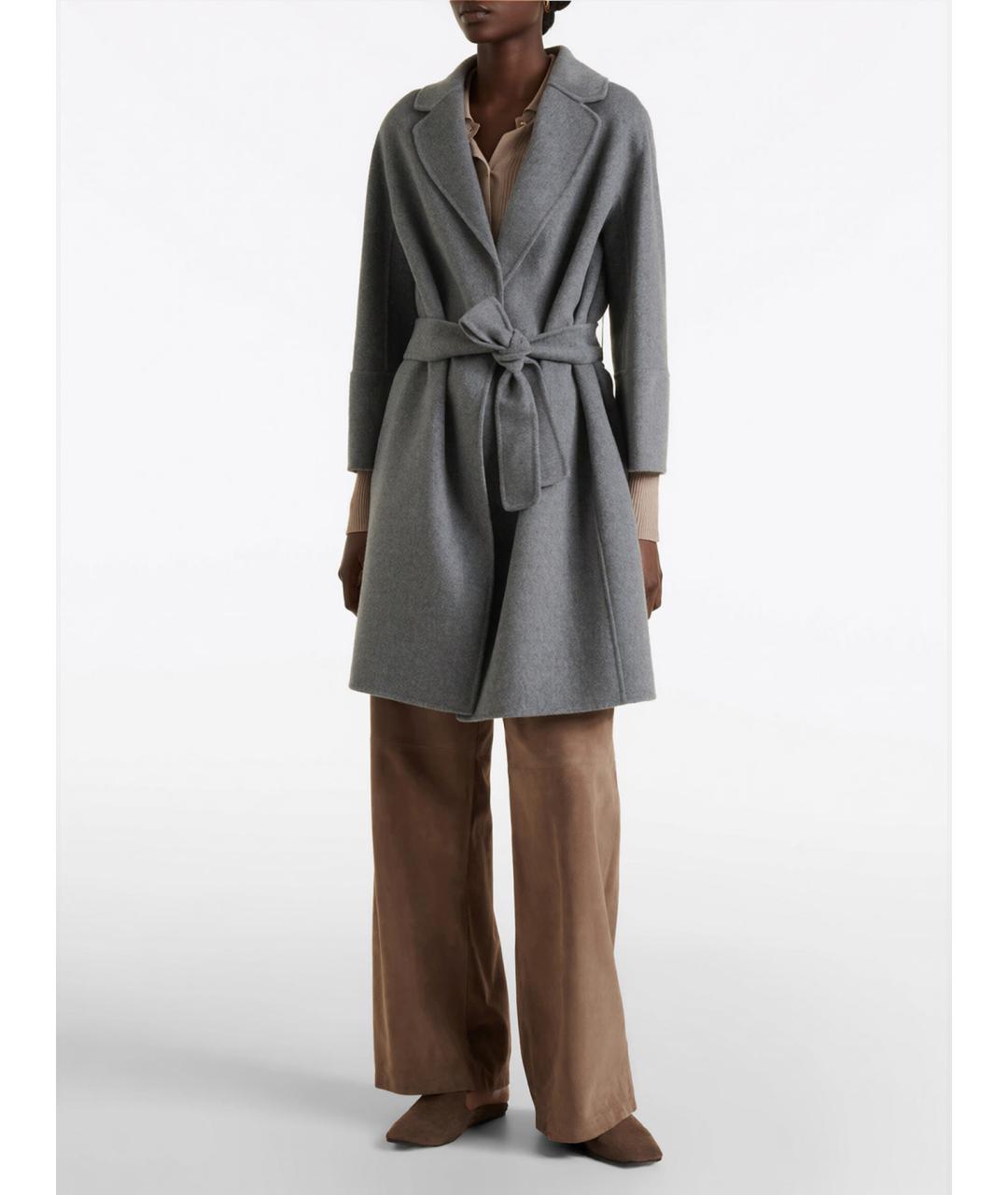 'S MAX MARA Серое шерстяное пальто, фото 2
