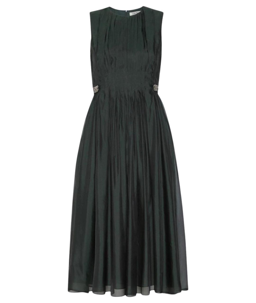 'S MAX MARA Зеленое шелковое повседневное платье, фото 1