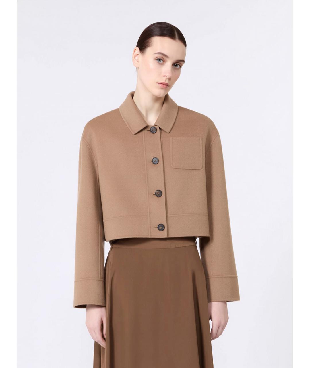 'S MAX MARA Бежевая шерстяная куртка, фото 5