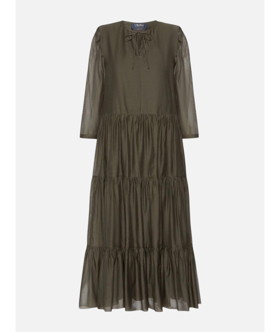 'S MAX MARA Зеленое хлопковое повседневное платье, фото 1