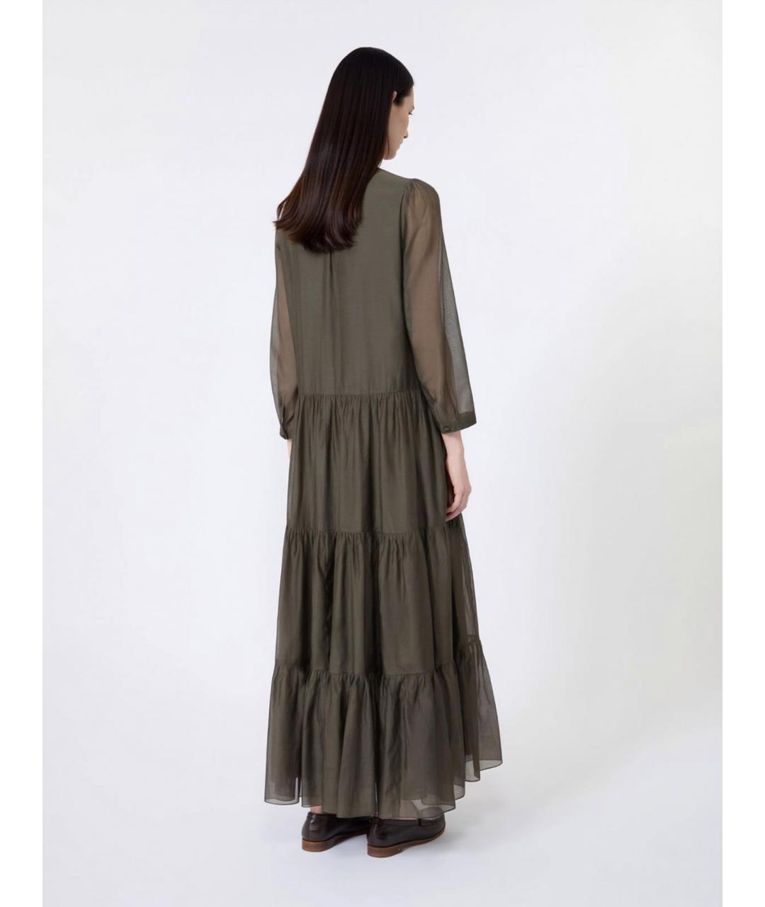 'S MAX MARA Зеленое хлопковое повседневное платье, фото 3