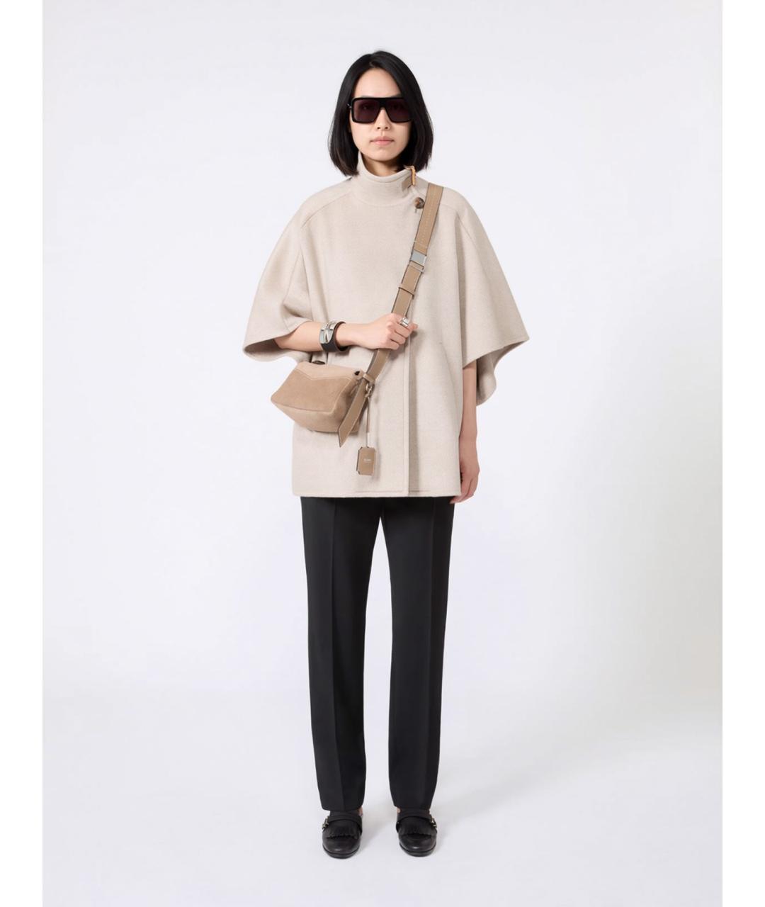 MAX MARA Бежевая замшевая сумка через плечо, фото 5