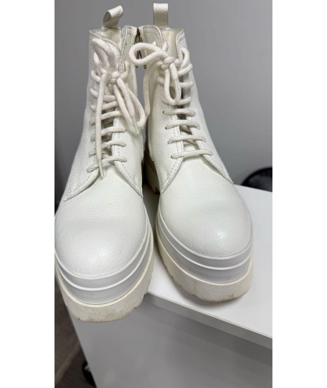 RED VALENTINO Белые кожаные ботинки, фото 5