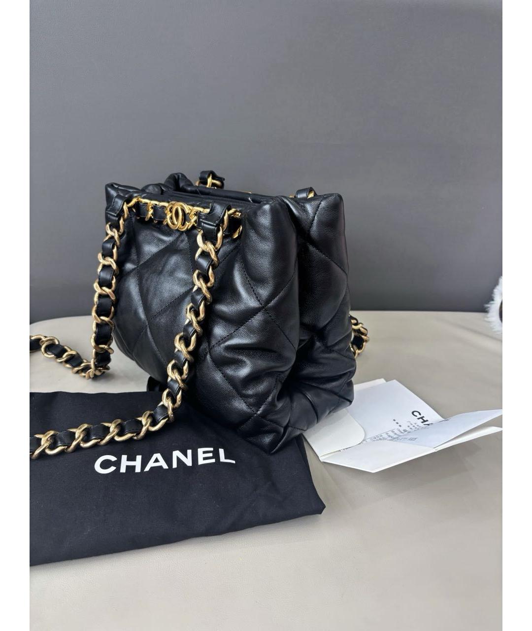 CHANEL Черная кожаная сумка тоут, фото 4
