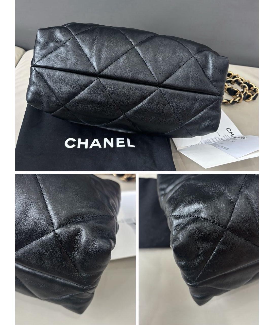 CHANEL Черная кожаная сумка тоут, фото 5