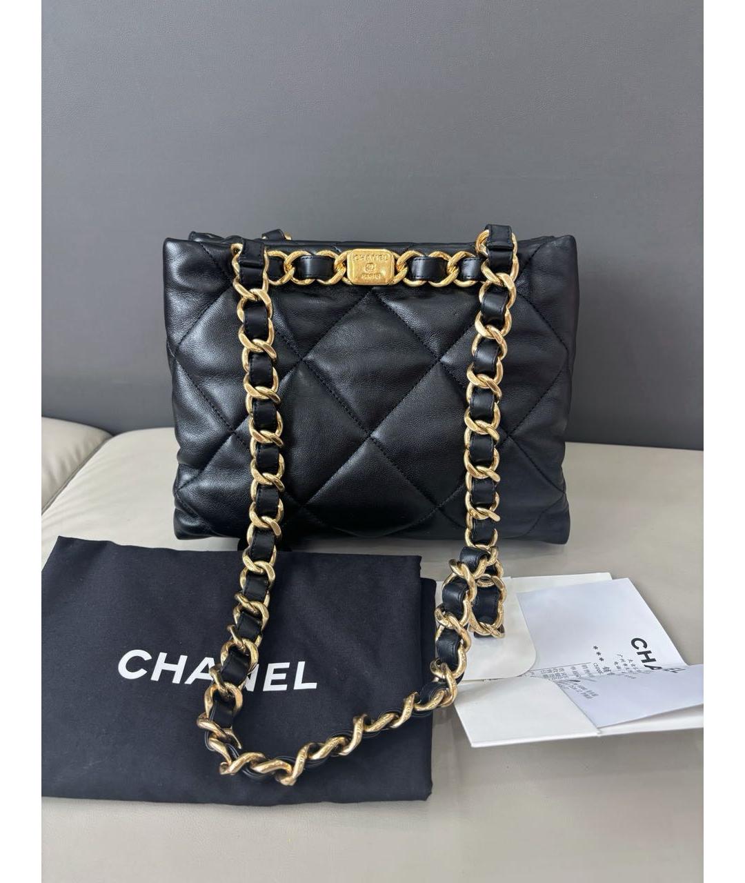 CHANEL Черная кожаная сумка тоут, фото 3