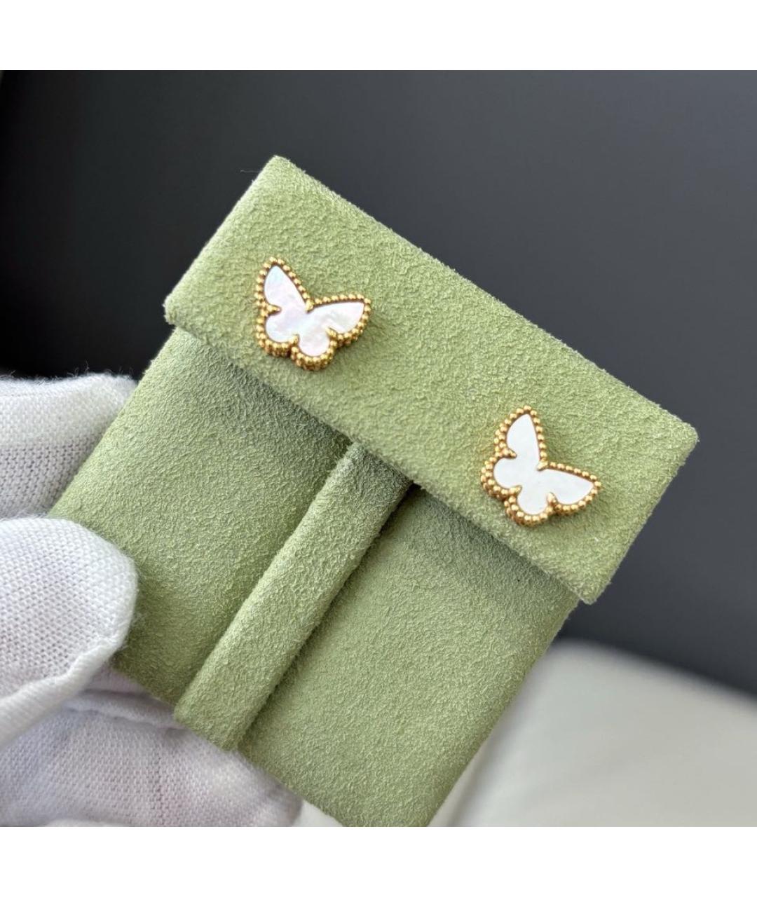 VAN CLEEF & ARPELS Белые серьги из желтого золота, фото 3