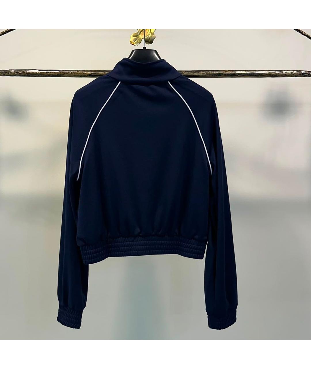 SPORTY AND RICH Темно-синяя полиэстеровая спортивная куртка, фото 2