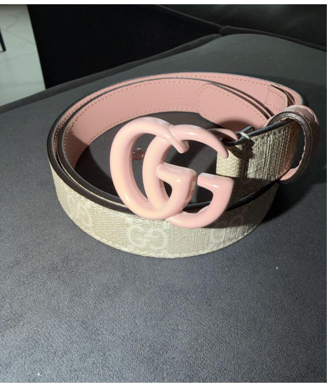 GUCCI Бежевый кожаный ремень, фото 6