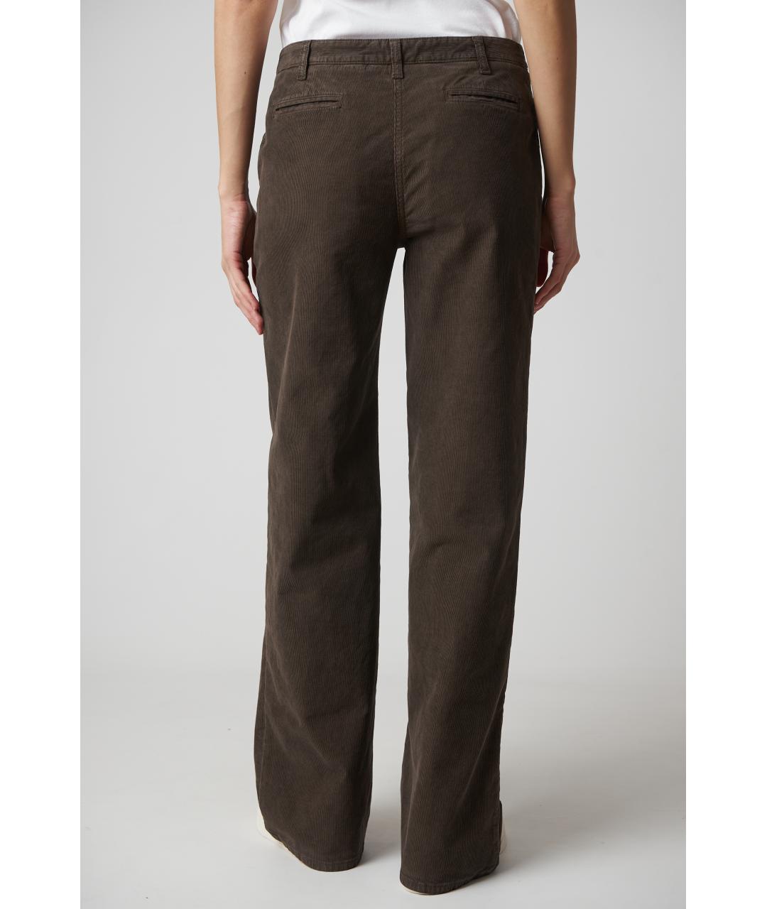 THE ROW Коричневые хлопковые прямые брюки, фото 5