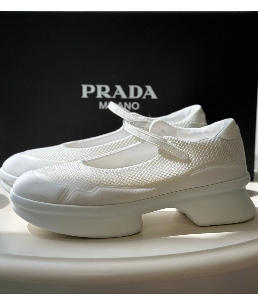 PRADA Белые текстильные босоножки, фото 3