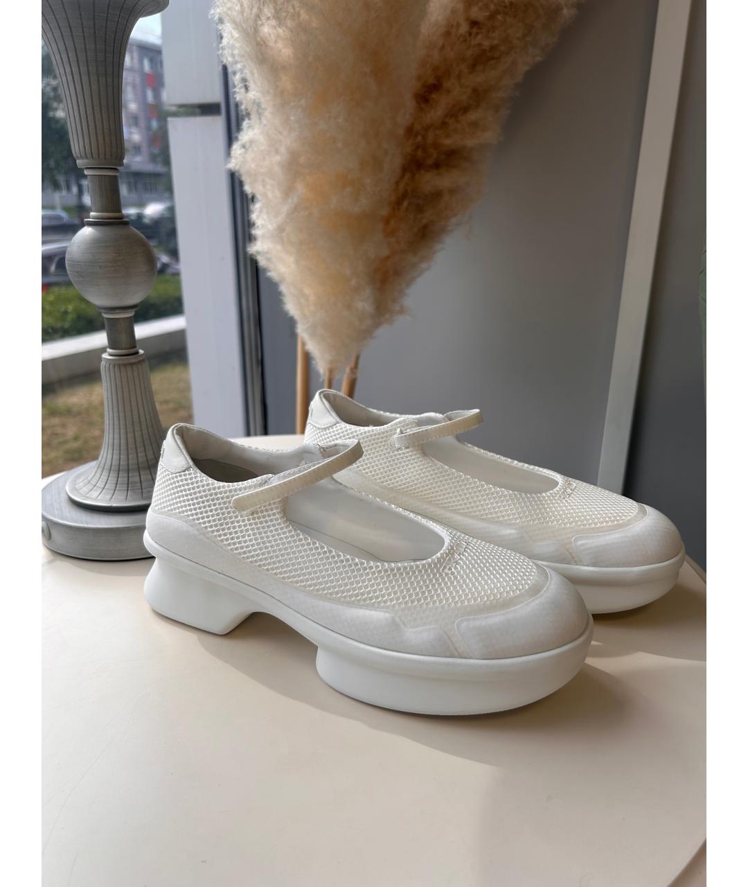 PRADA Белые текстильные босоножки, фото 4