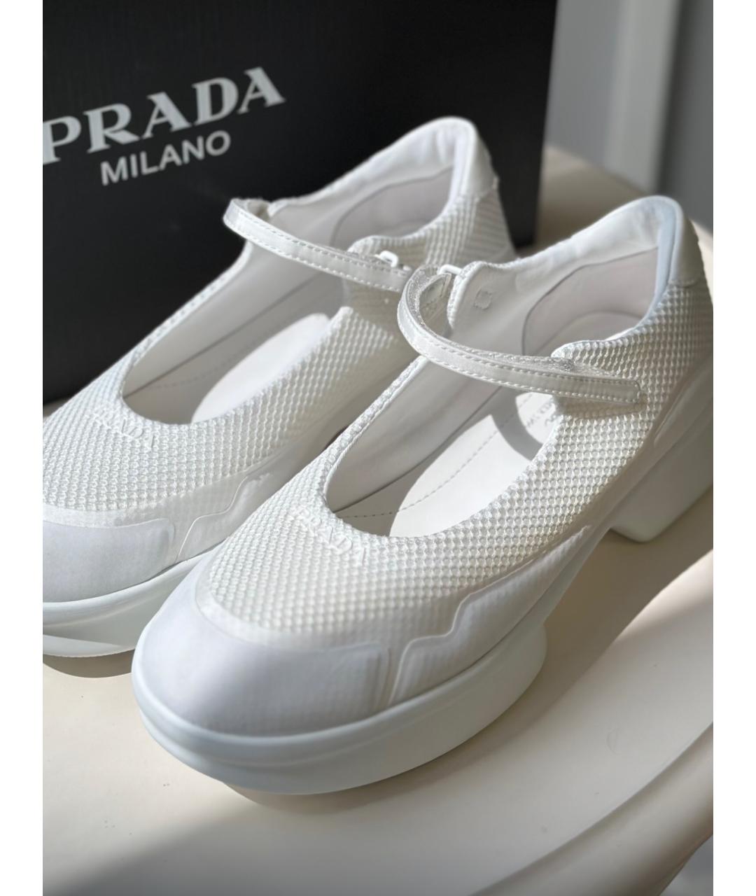 PRADA Белые текстильные босоножки, фото 2