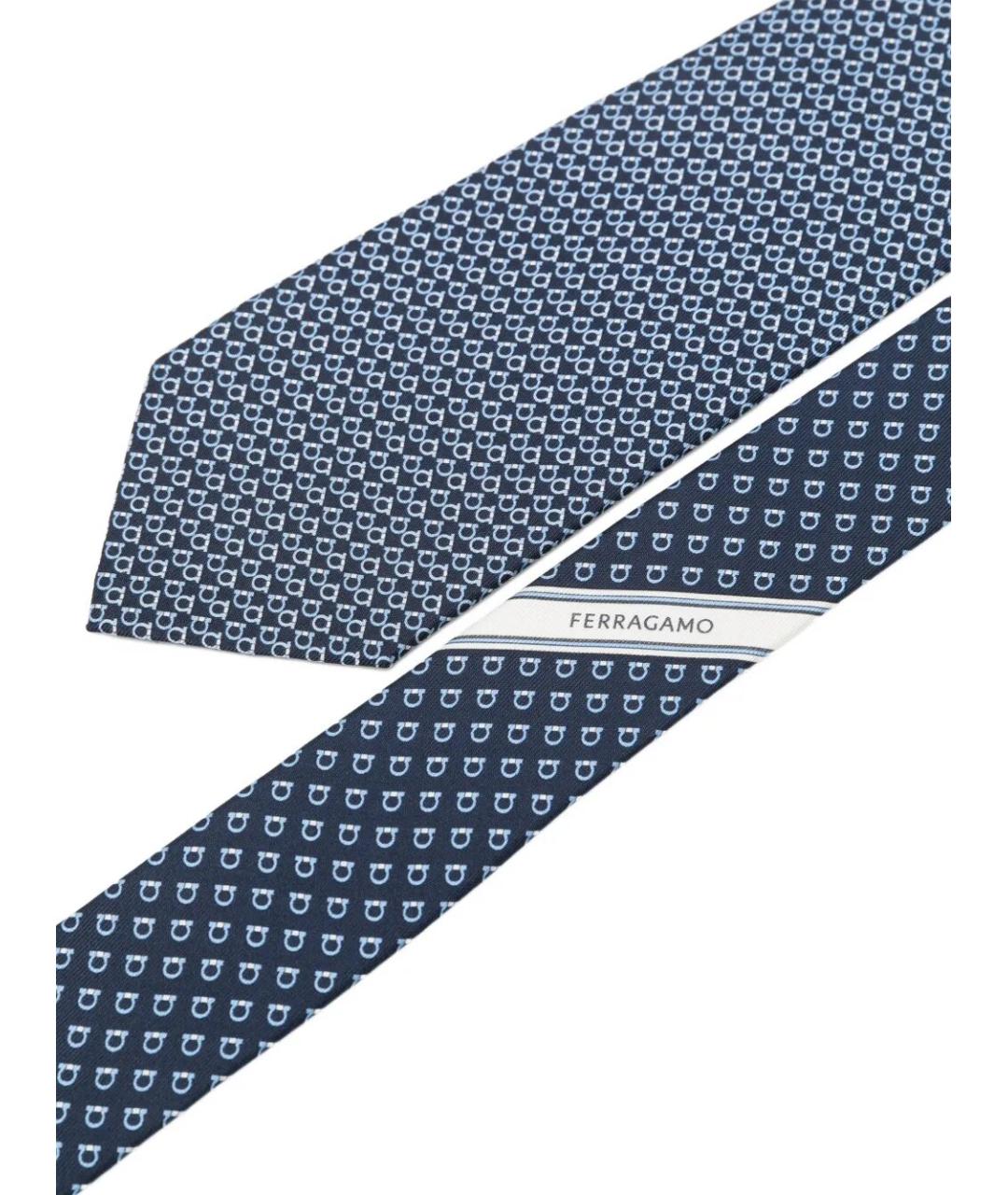 FERRAGAMO Синий шелковый галстук, фото 3