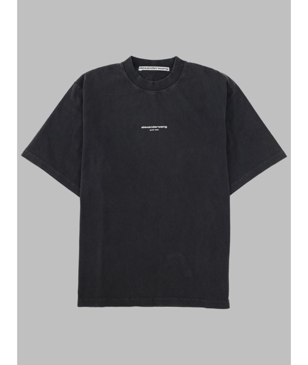 ALEXANDER WANG Черная хлопковая футболка, фото 2