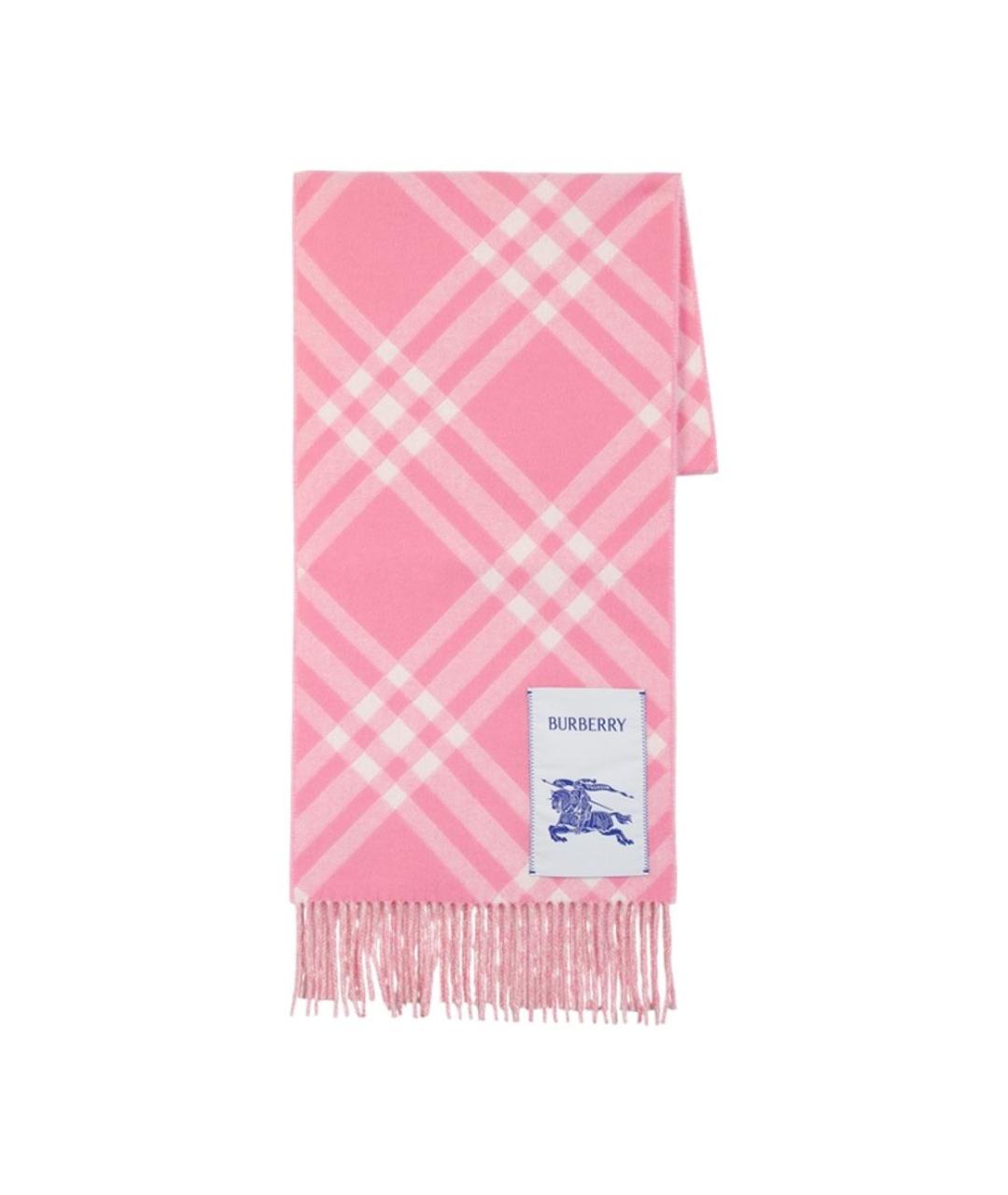 BURBERRY Розовый кашемировый шарф, фото 2