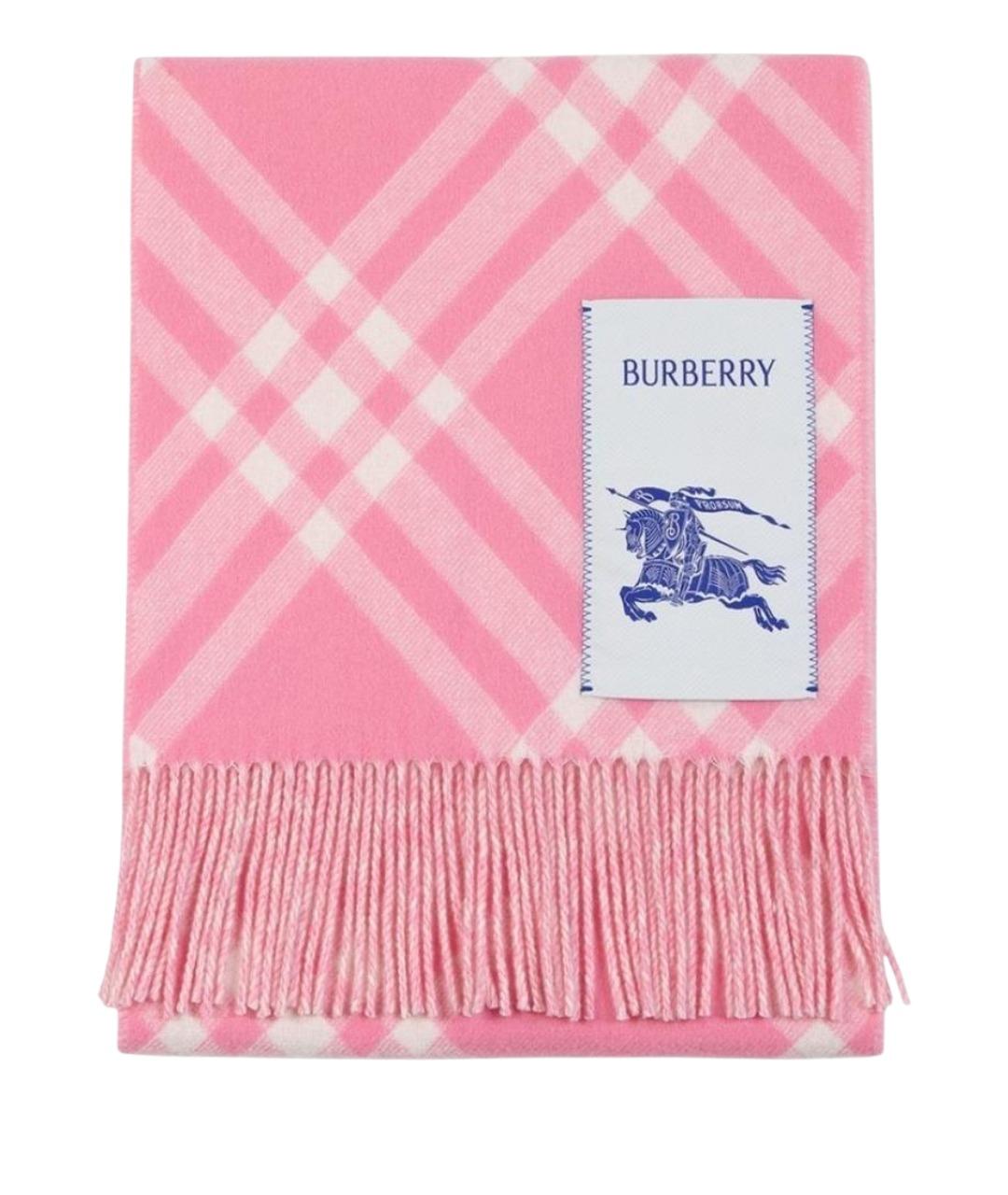BURBERRY Розовый кашемировый шарф, фото 1