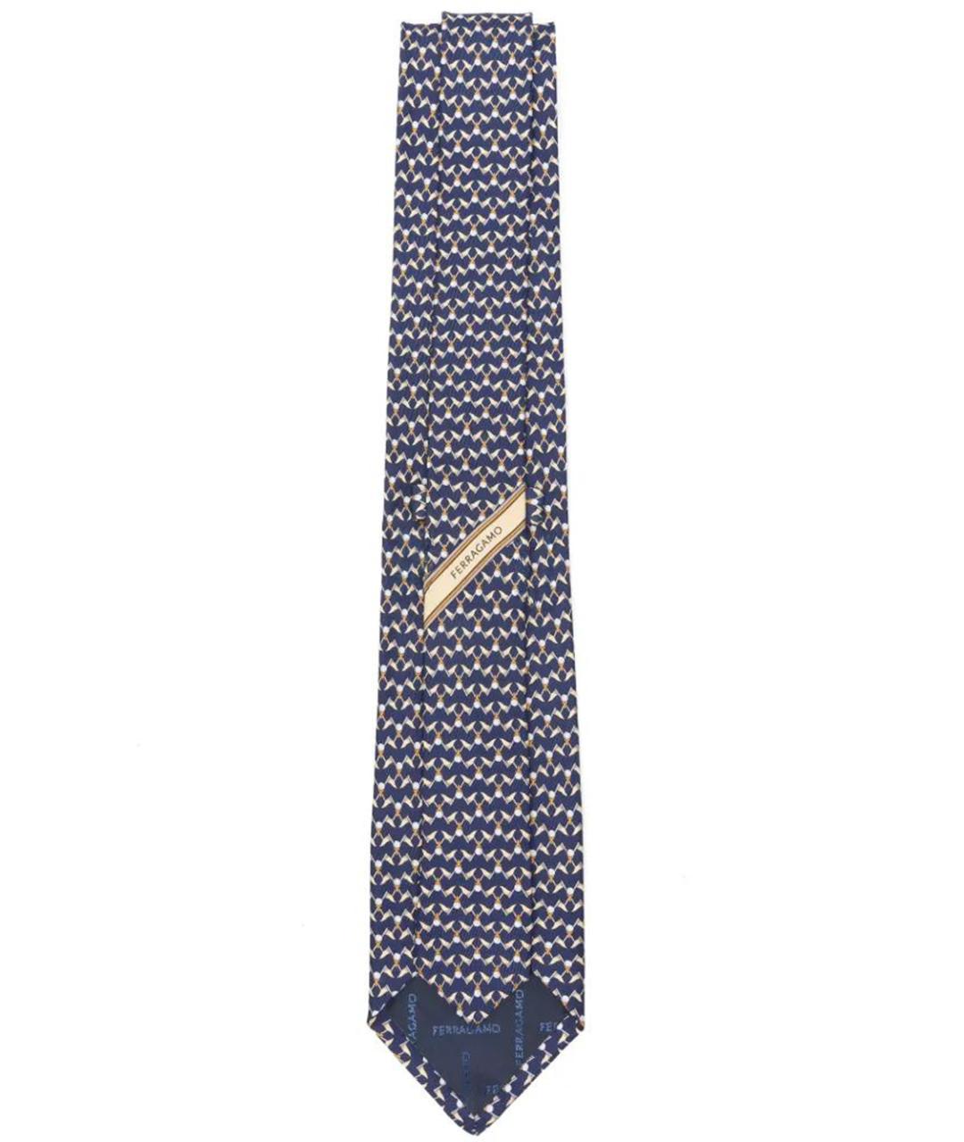 FERRAGAMO Синий шелковый галстук, фото 2