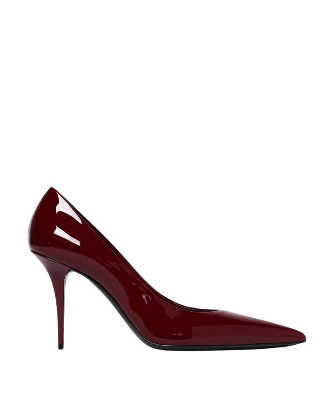 SAINT LAURENT Бордовые туфли из лакированной кожи, фото 1