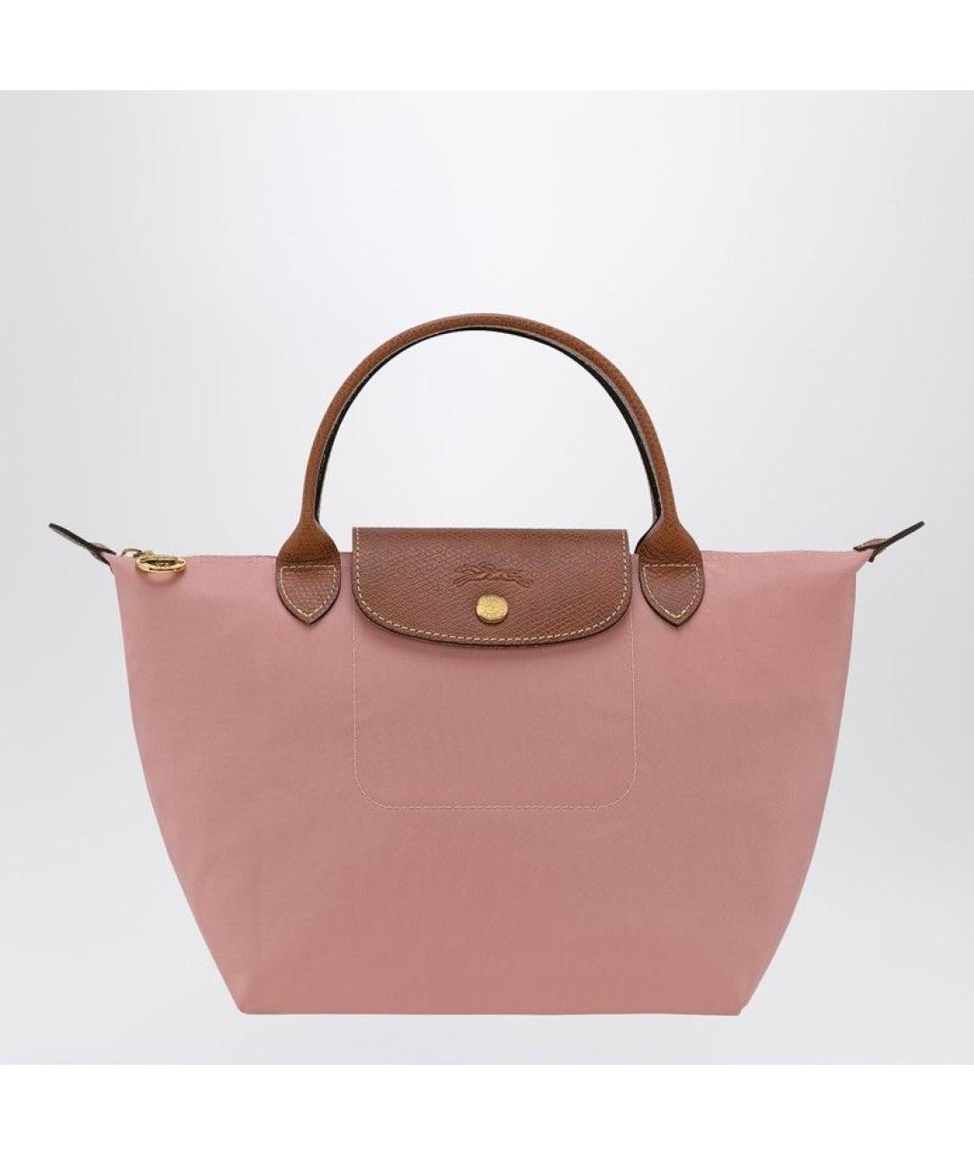 LONGCHAMP Розовая синтетическая сумка с короткими ручками, фото 6