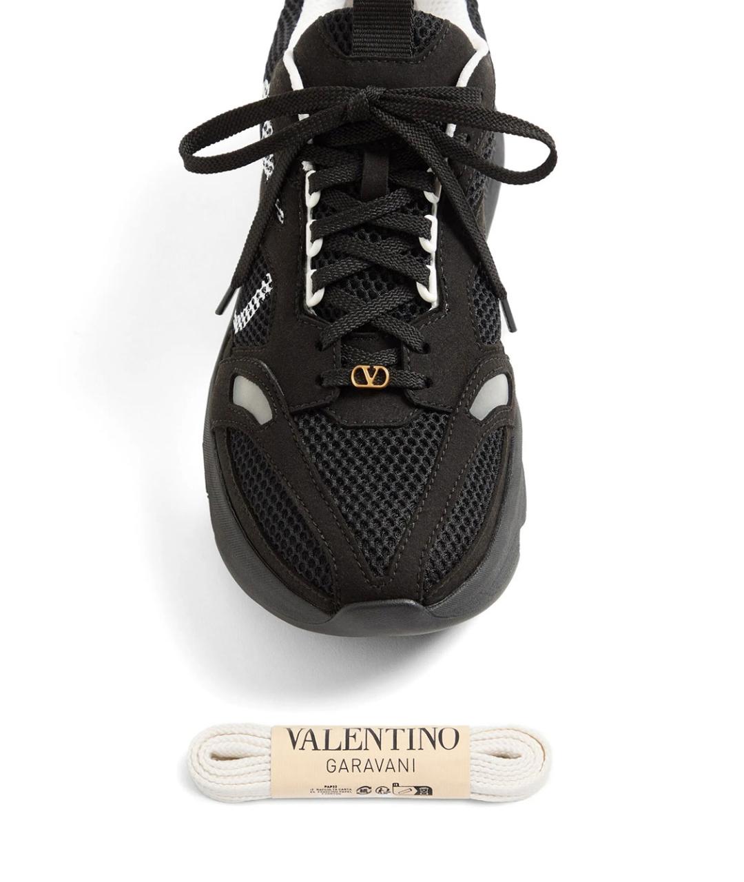 VALENTINO Черные синтетические низкие кроссовки / кеды, фото 5