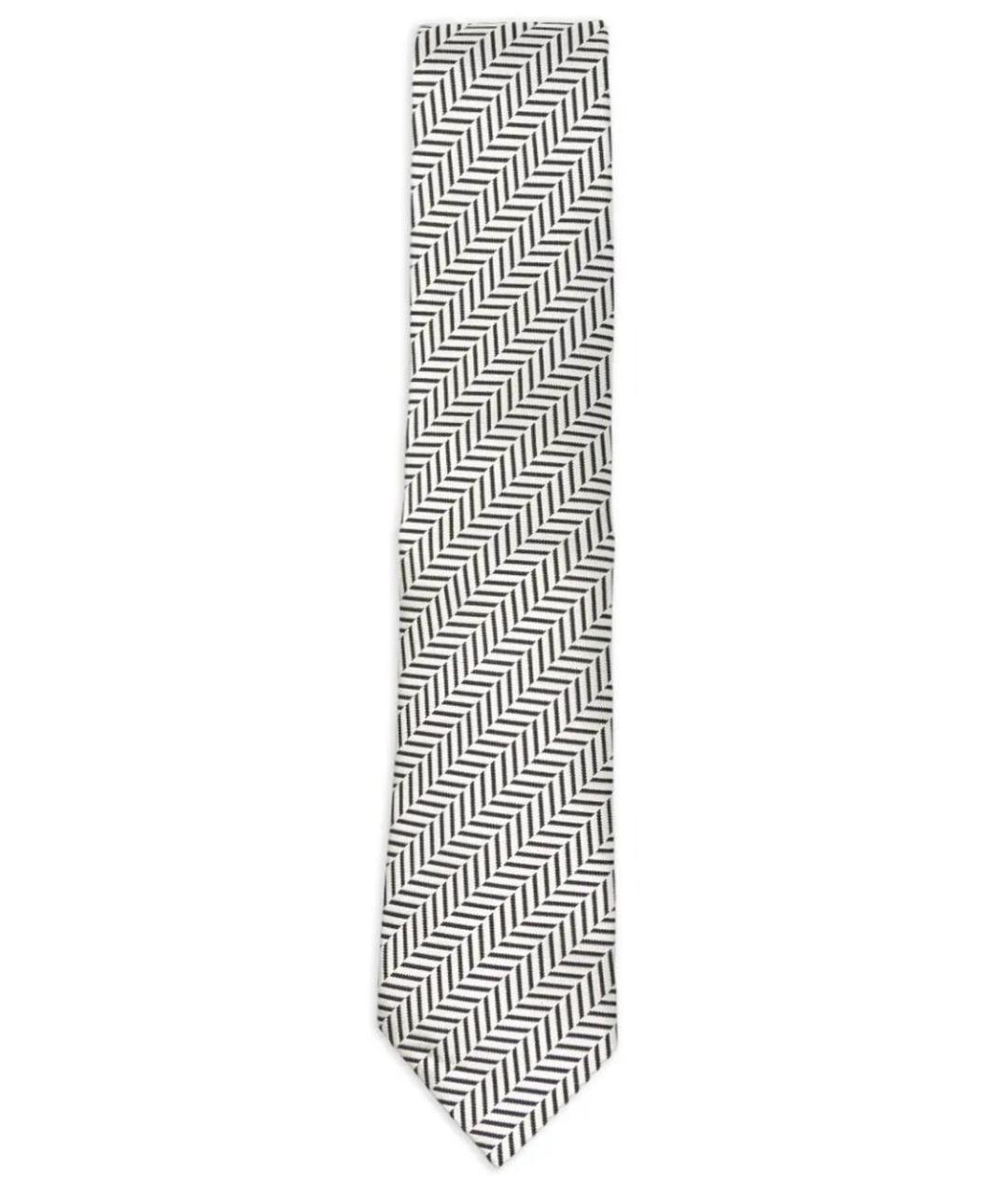 TOM FORD Белый шелковый галстук, фото 1