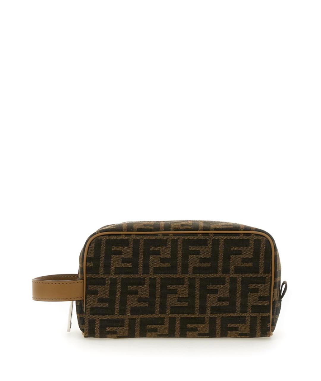 FENDI Коричневая тканевая барсетка, фото 2