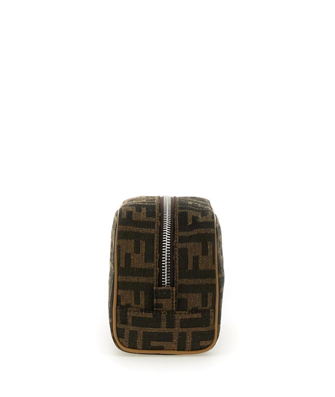 FENDI Коричневая тканевая барсетка, фото 3