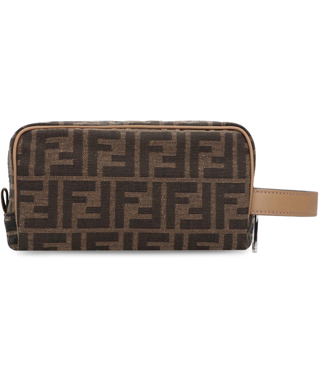 FENDI Коричневая тканевая барсетка, фото 4