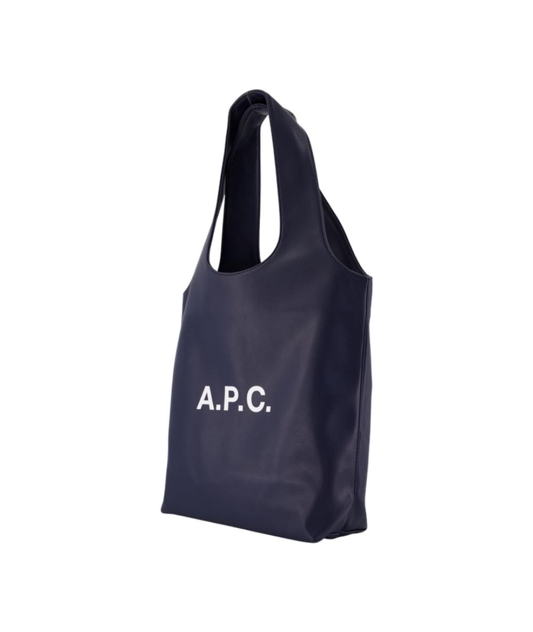 A.P.C. Синяя синтетическая сумка тоут, фото 2